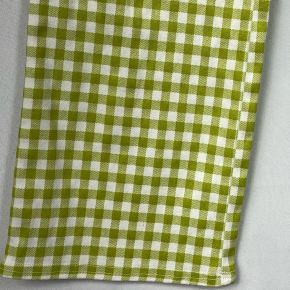 Retro Gingham Crop Pants Green Lane201 White Checkered Small Farmer - Picture 7 of 13